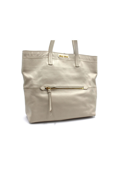 Miu Miu Shopping Pelle Bianca