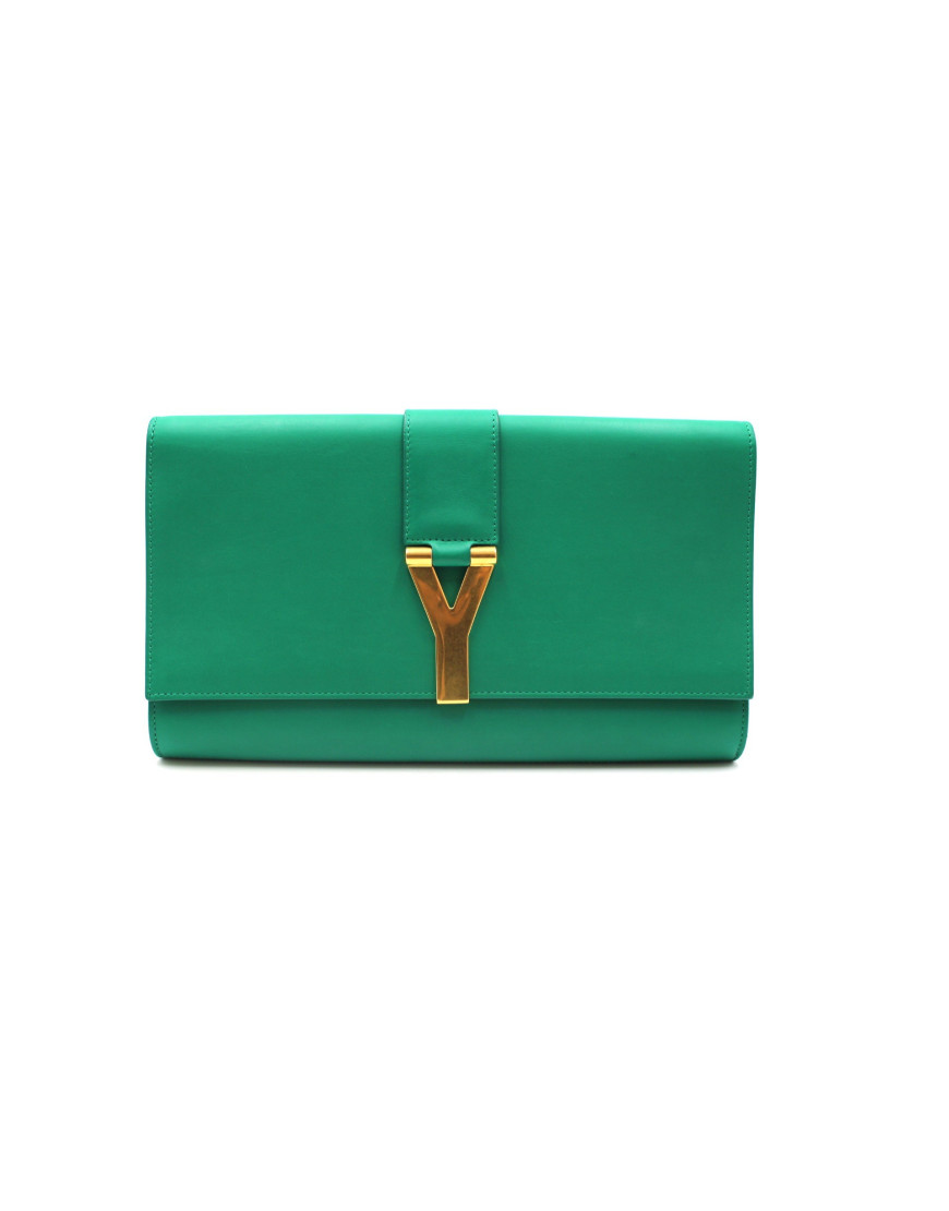 Saint Laurent Pochette Pelle Verde