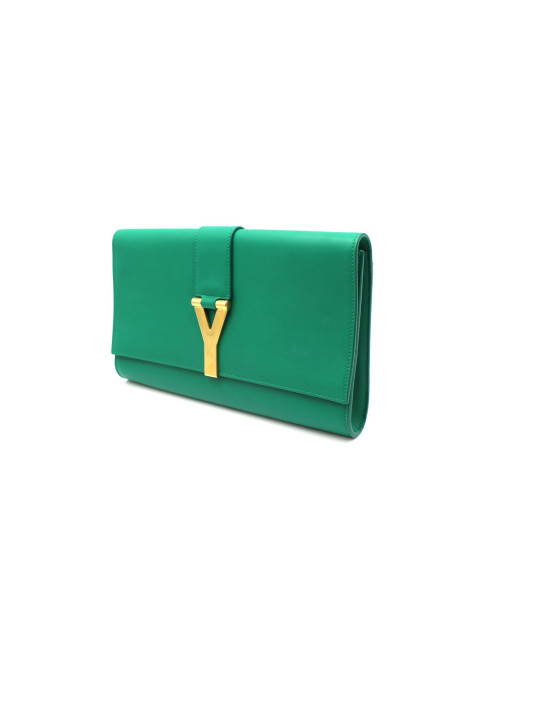 Saint Laurent Pochette Pelle Verde