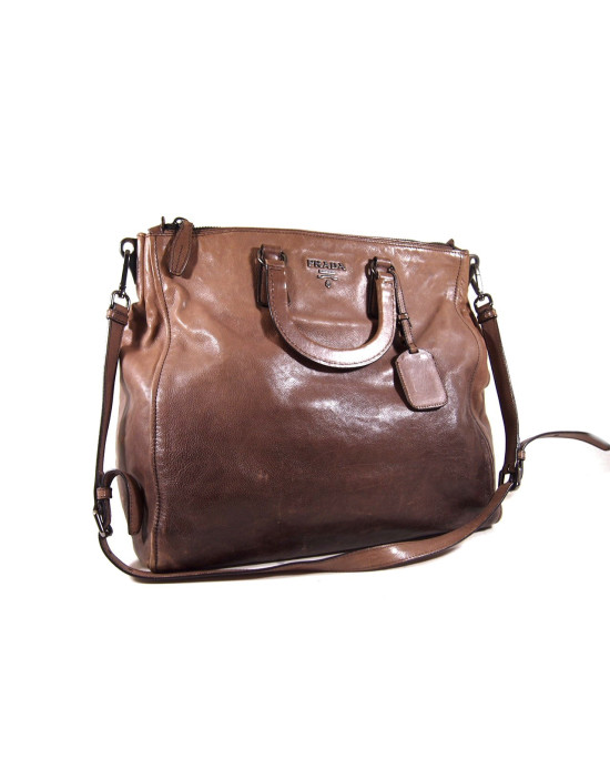 Prada Shopping Pelle Marrone
