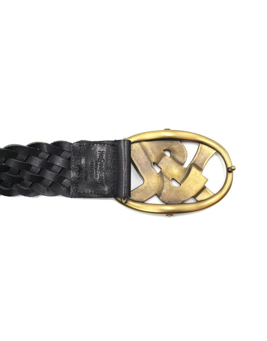 Saint Laurent Cintura Pelle Intrecciata