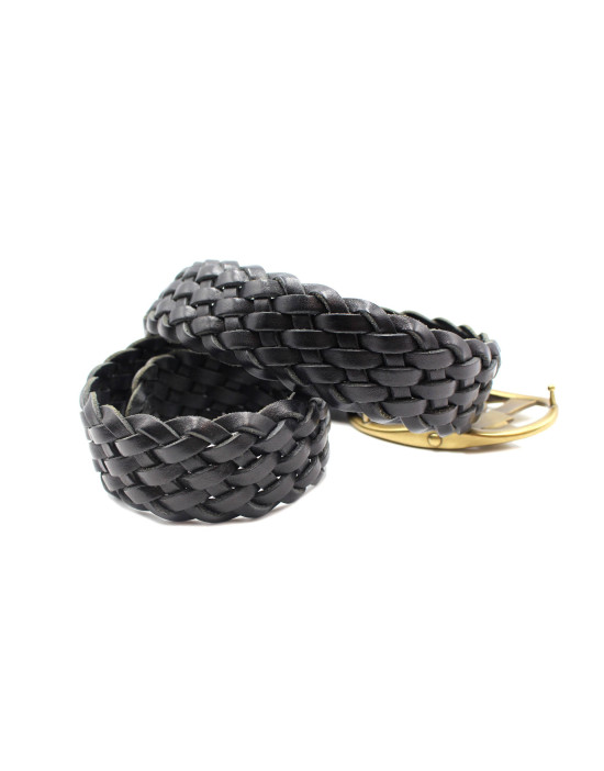 Saint Laurent Cintura Pelle Intrecciata