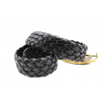 Saint Laurent Cintura Pelle Intrecciata