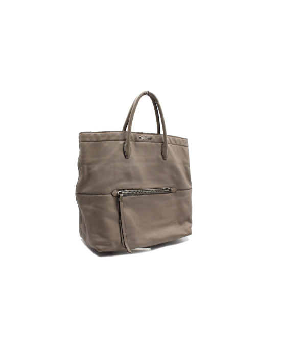 Miu Miu Shopping Pelle Grigia