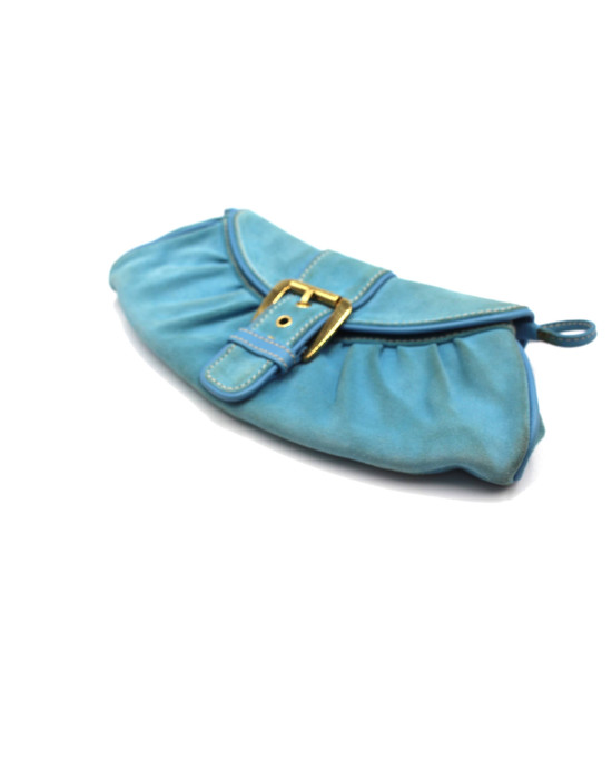 Celine Pochette Camoscio Turchese