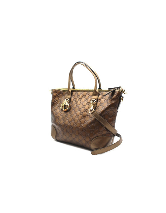 Gucci Shopping Pelle GG Bronzo