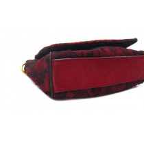 Dolce & Gabbana Shopping Pelle Rossa Pizzo Nero