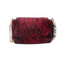 Dolce & Gabbana Shopping Pelle Rossa Pizzo Nero