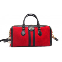 Gucci Ophidia Bauletto Pelle Scamosciata Rossa