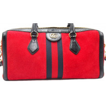 Gucci Ophidia Bauletto Pelle Scamosciata Rossa