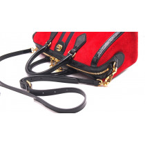 Gucci Ophidia Bauletto Pelle Scamosciata Rossa
