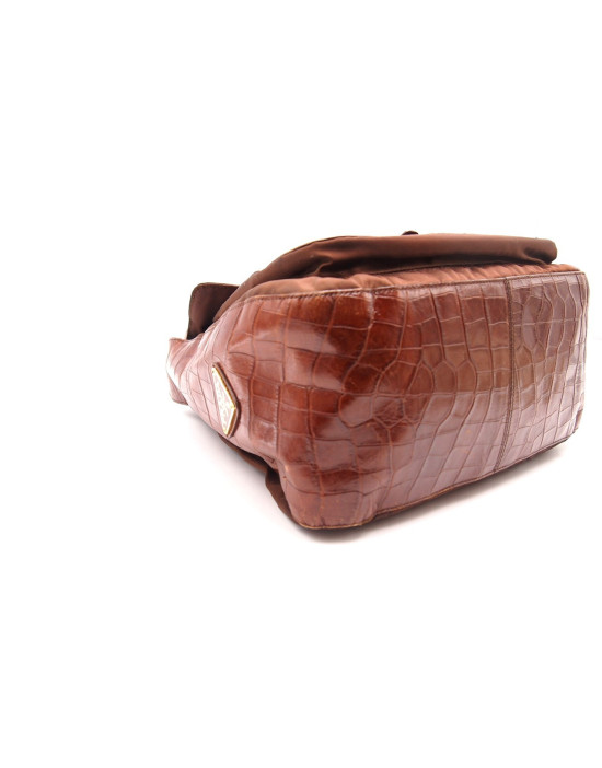 Prada Shopping Tela Vela e Pelle Biscotto