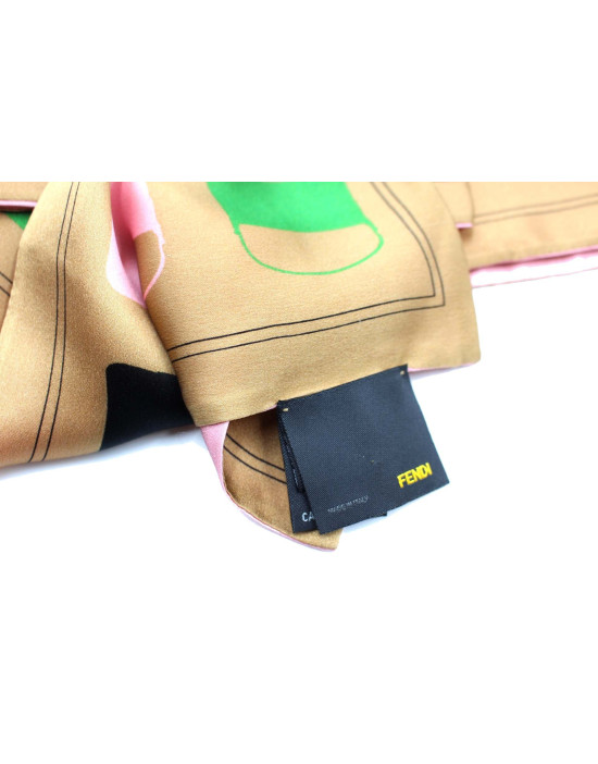 Fendi Twilly Seta Beige e Rosa