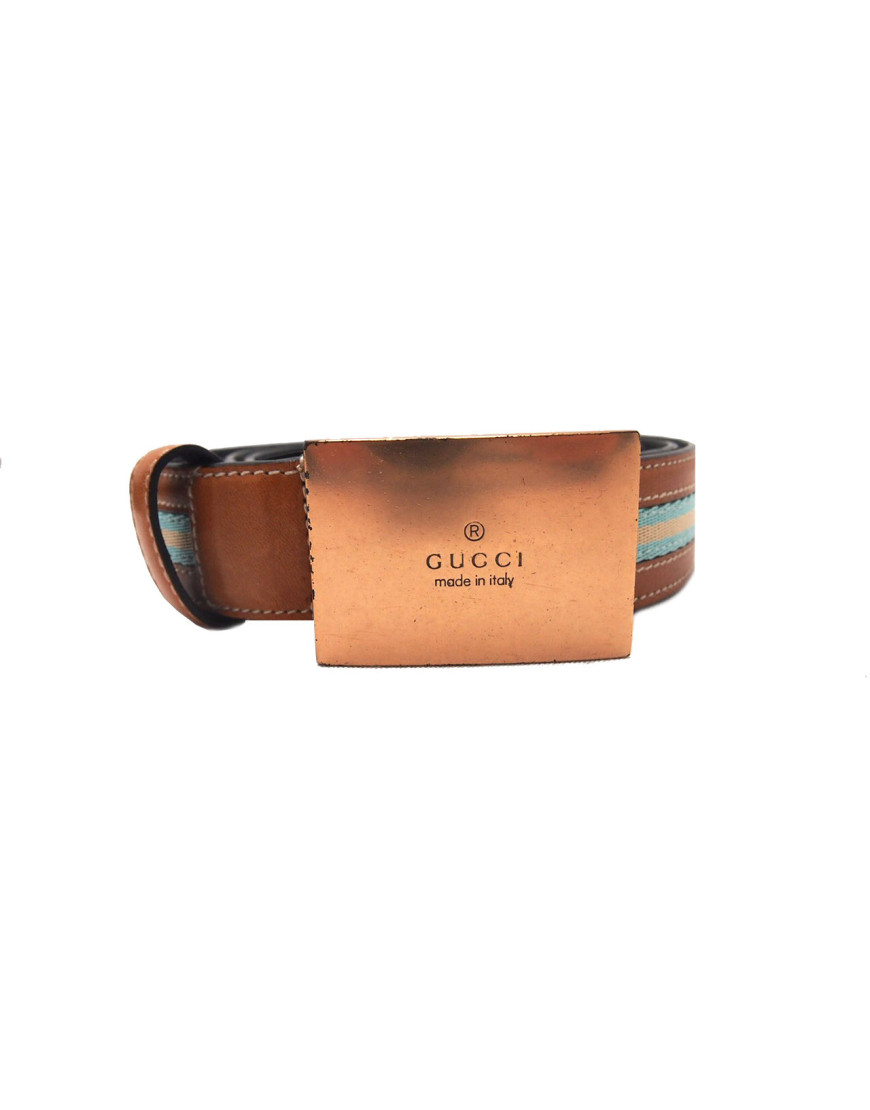 Gucci Cintura Tela e Pelle