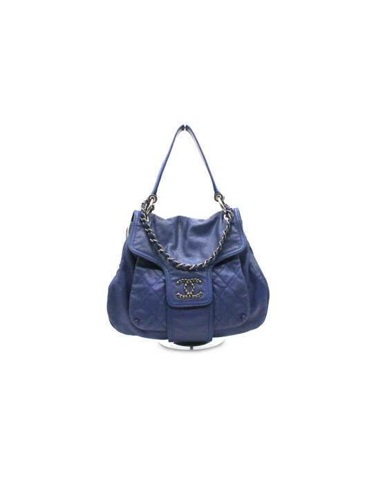Chanel Shopping Coco Rider Pelle Viola Blu