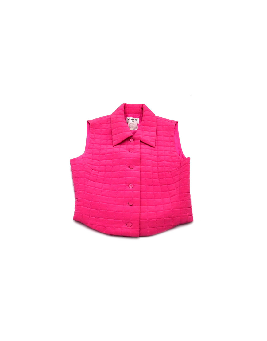 Chanel Gilet Smanicato Rosa