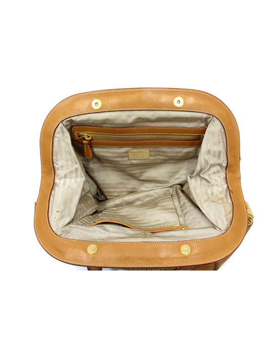 Prada Shopping Rafia Beige