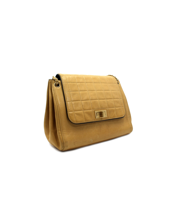 Chanel Accordion Chocolate Beige