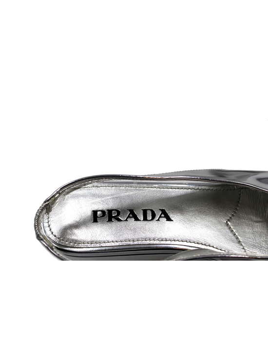 Prada Sandali con Zeppa Argentati