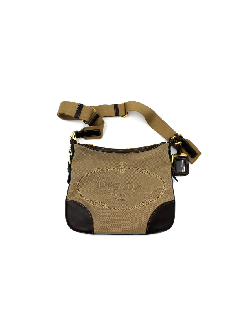 Prada Tracolla Tela Beige