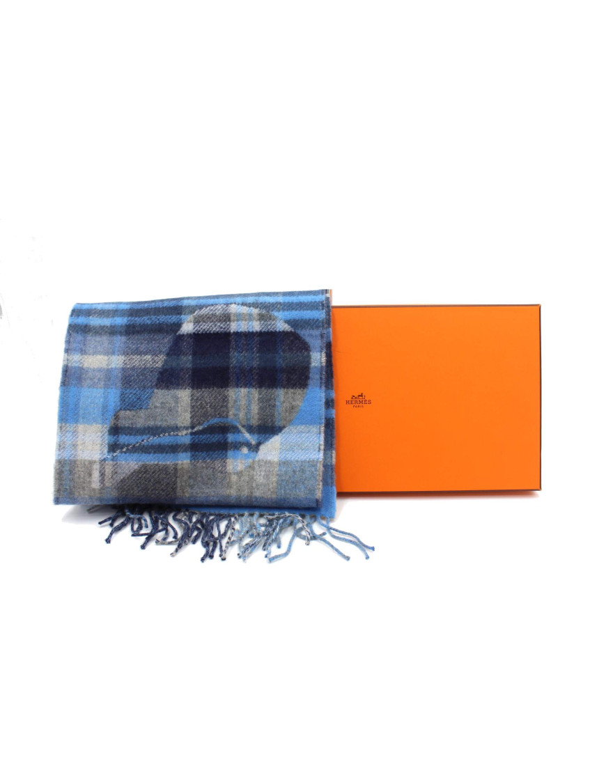 Hermes Sciarpa Cashmere Blu