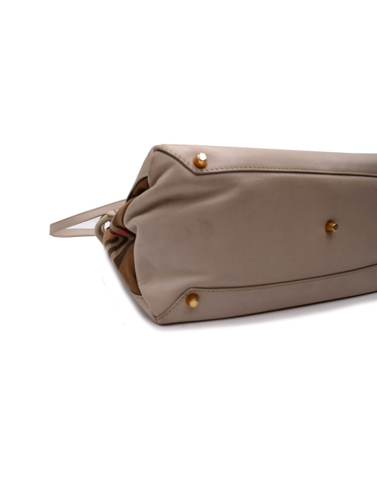 Burberry Shopping Pelle Avorio