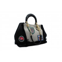 Dior Diorissimo Grey and Black Canvas