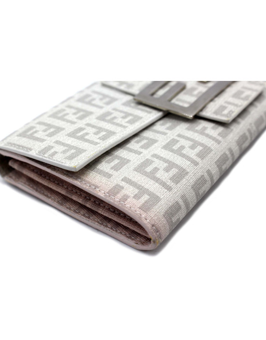 Fendi Portafoglio Zucca Bianco e Grigio