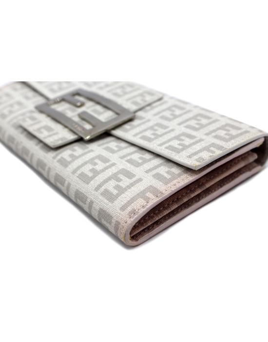 Fendi Portafoglio Zucca Bianco e Grigio