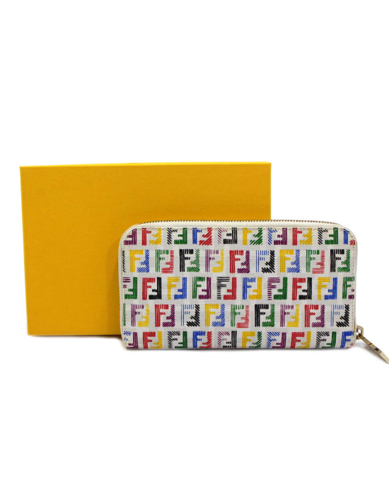 Fendi Portafoglio Zucca Multicolor Bianco