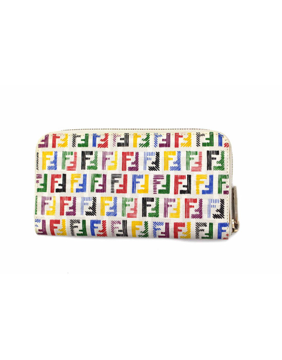 Fendi Portafoglio Zucca Multicolor Bianco