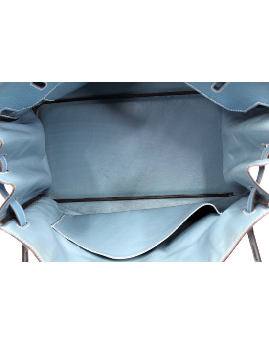 Hermes Birkin 40 Pelle Azzurro