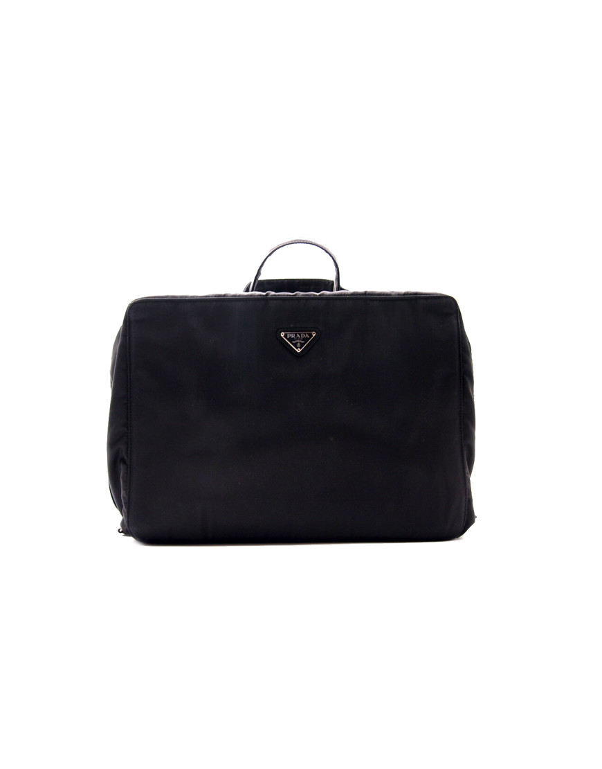 Prada Cartella Tela Vela Nera