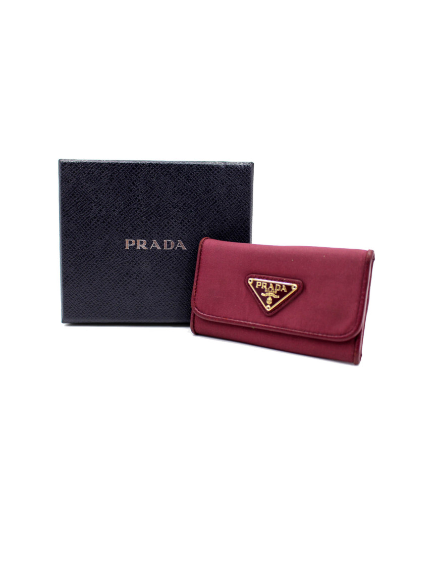 Prada Portachiavi Nylon Prugna