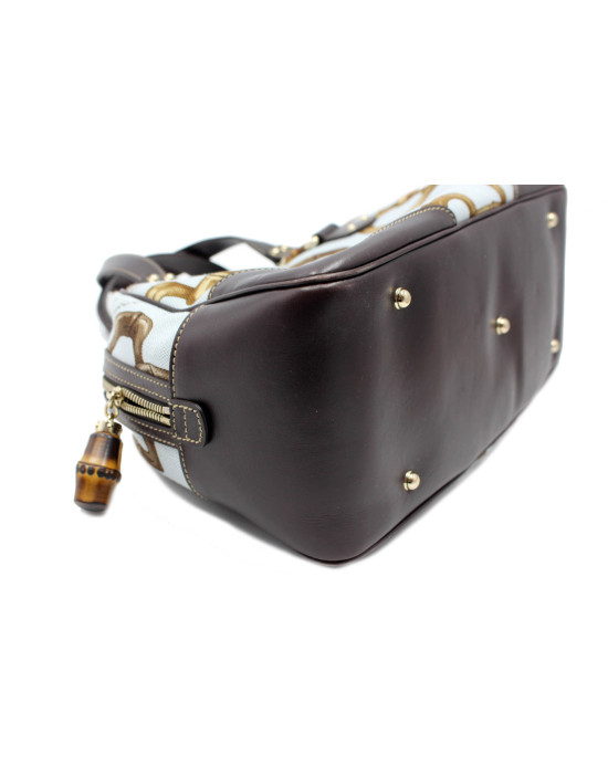 Gucci Bauletto Tela Azzurro