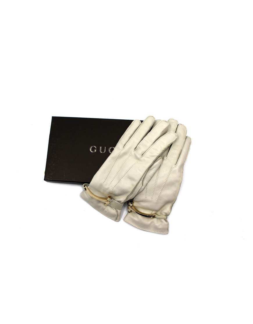 Gucci Guanti Pelle Beige