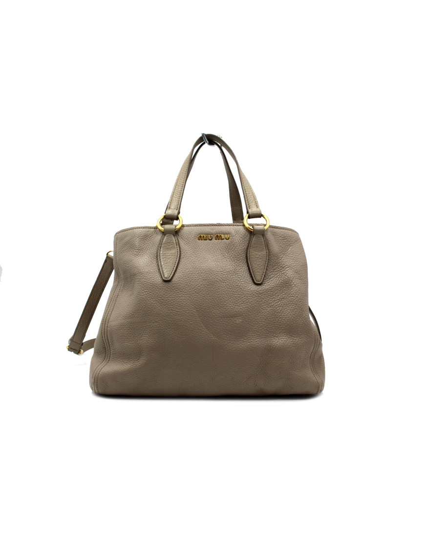 Miu Miu Shopping Pelle Grigia