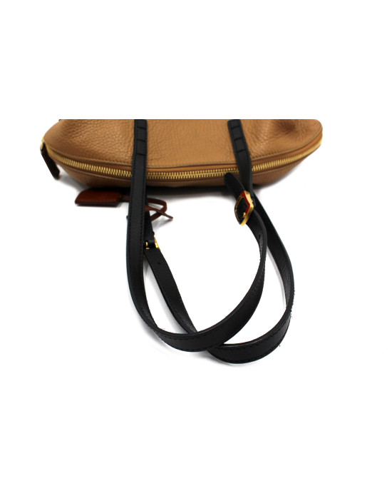 Fendi Shopping Pelle Biscotto e Rossa