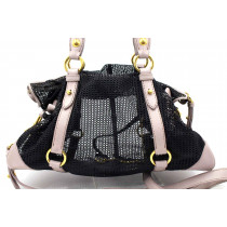 Miu Miu Shopping Tela Perforated Nera