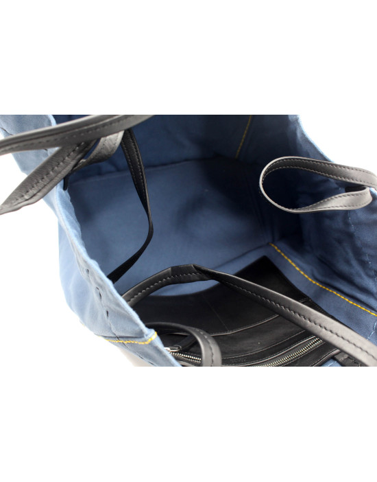 Celine Shopping Tela Blu