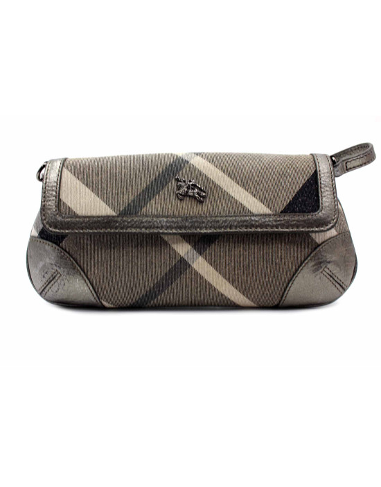 Burberry Pochette Check Argento