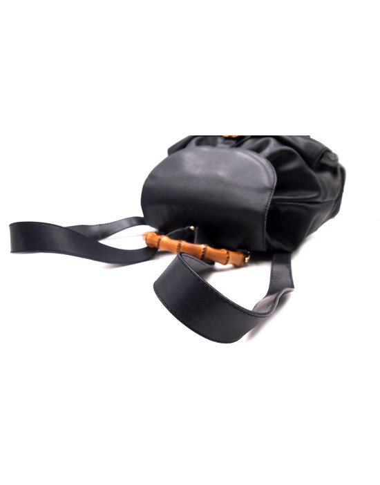 Gucci Zaino Bamboo Pelle Nero