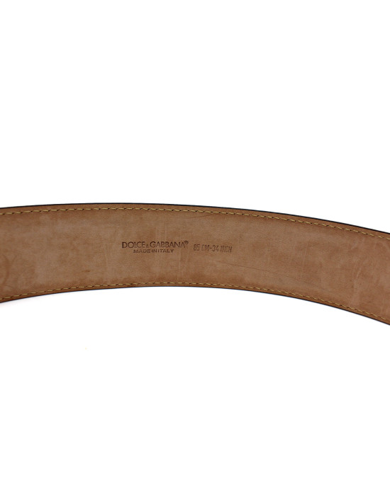 Dolce & Gabbana Cintura Stampa Cocco Pelle Nera