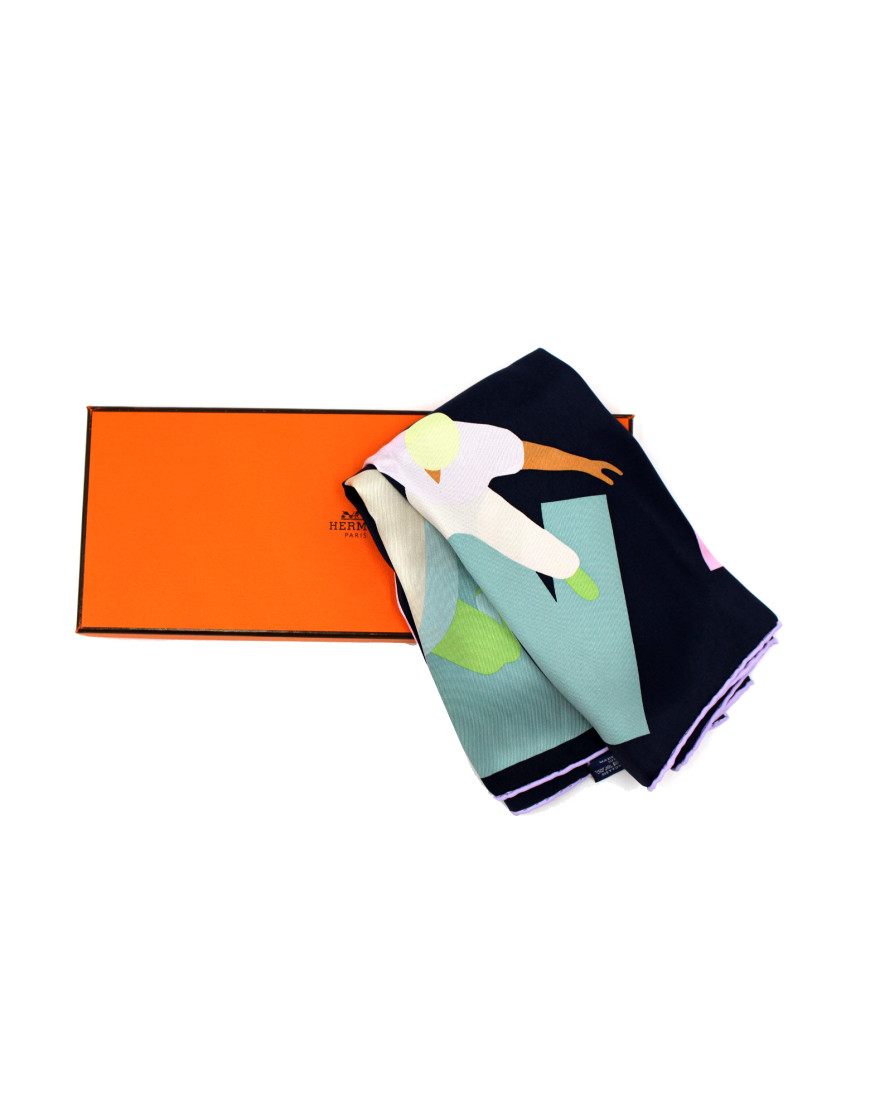 Hermes Carré Funky Dancers Light Blue