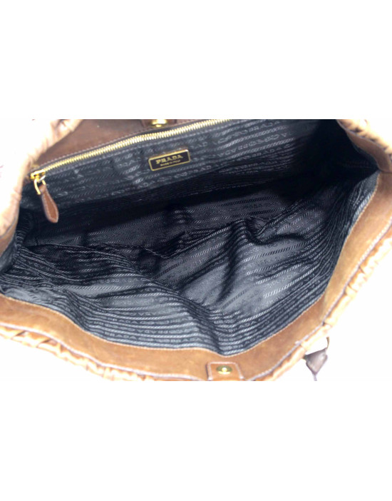 Prada Shopping Pelle Marrone