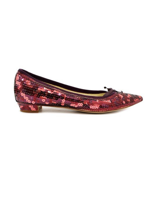 Miu Miu Ballerine Paillettes Bordeaux