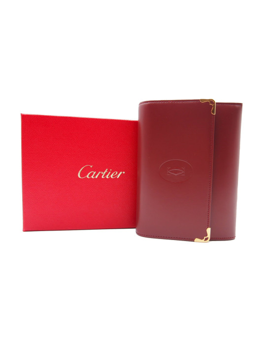 Cartier Portafoglio Pelle Bordeaux