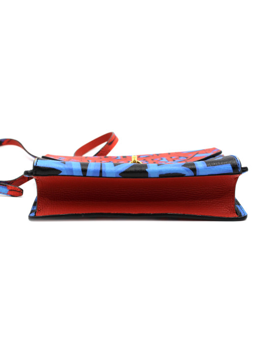 Burberry Graffiti Banner Pelle Rossa e Blu