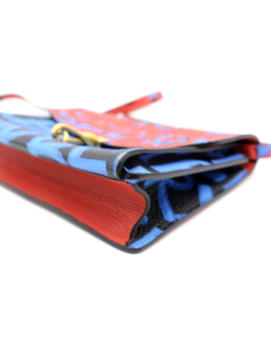 Burberry Banner Graffiti Cuir Rouge et Bleu