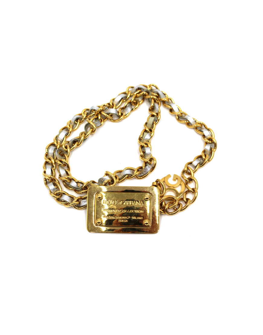 Dolce & Gabbana Cintura Metallo Oro e Argento